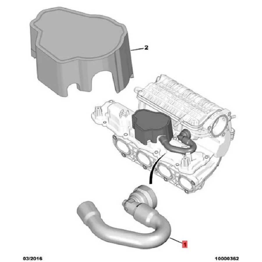 9678738980 новый шланг для вентиляционного отверстия двигателя Peugeot 408 Citroen C4L 1 6 T