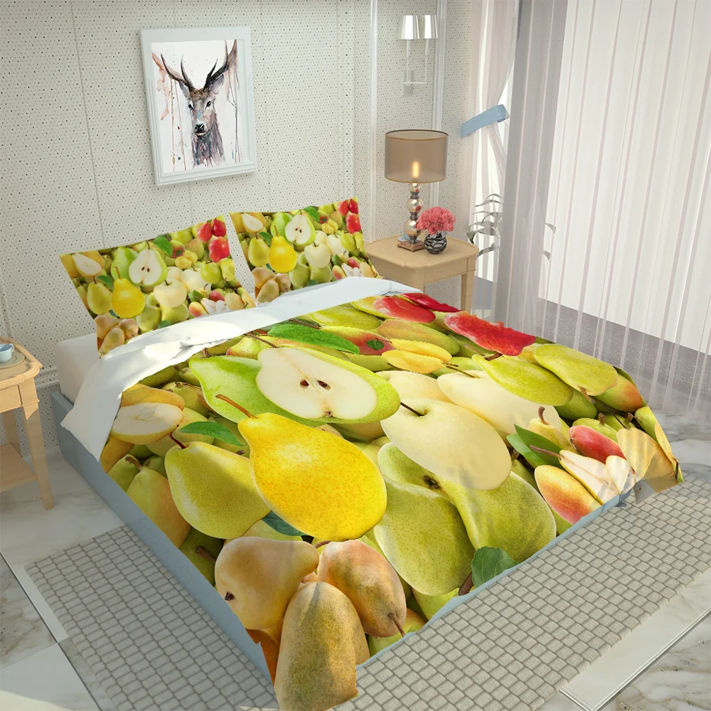 New yellow fruit bedding set 3d sets bed sheet duvet cover pillow case Home textiles | Дом и сад