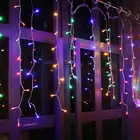 3,5 м 96 светодиодов, светодиодная гирлянда-занавеска, гирлянда сосульки, Сказочная лампа на Рождество, праздник, свадьбу, вечеринку, наружное украшение, вилка стандарта ЕССША