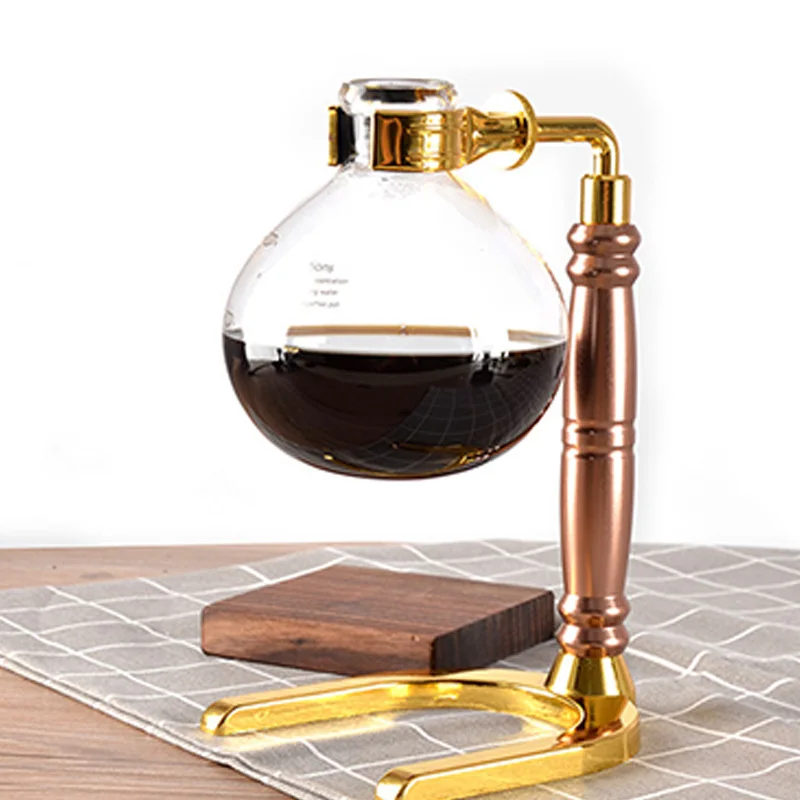 HOT!Japanese Style Siphon Coffee Maker Tea Pot Vacuum Glass Type Machine Filter 3 Cups Gold | Бытовая техника