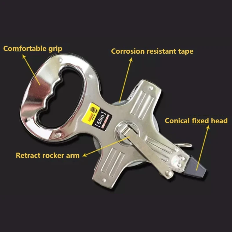 

L9BE Portable Steel Frame Ruler Tape Measure Metric Scale Stainless Steel Ruler Precision Measuring Tools 30/50M Practical
