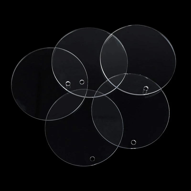 

40 Pieces Acrylic Blanks Clear Acrylic Round Ornaments Blanks Acrylic Circle Disc with Hole Blanks for Keychain
