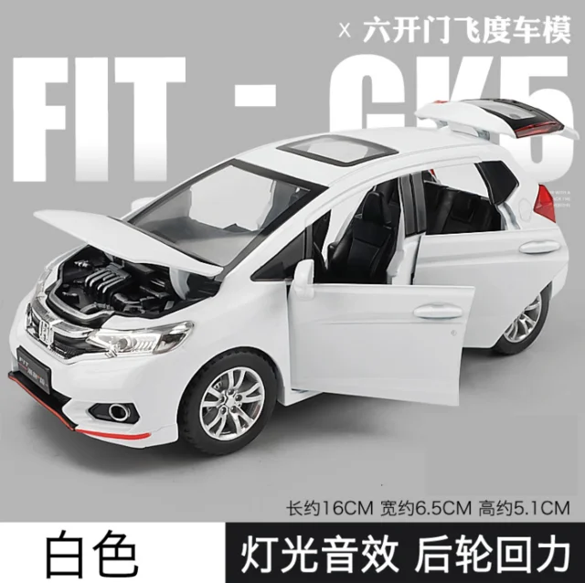 Модель автомобиля Honda Fit из сплава 1: 32 модель со звуком и светильник на 6 дверей