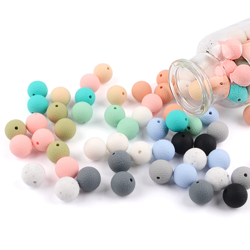 LOFCA-Cuentas de aspecto de cuero de silicona, 15mm, aspecto de polipiel, cuentas para dentici&oacute;n de beb&eacute;, bricolaje, dentici&oacute;n masticable, 20 unids/lote-4