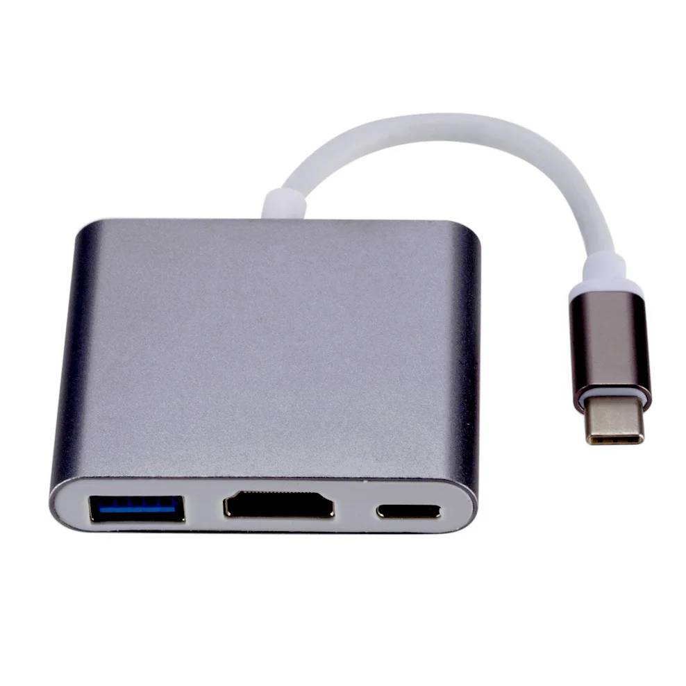 

INIOICZMT Type C Converter Usb 3.1 to HDMI Type C Hdmi Adapter 3 in 1 USB C to hdmi HDMI/USB/Type-C Aluminum For Macbook adapter