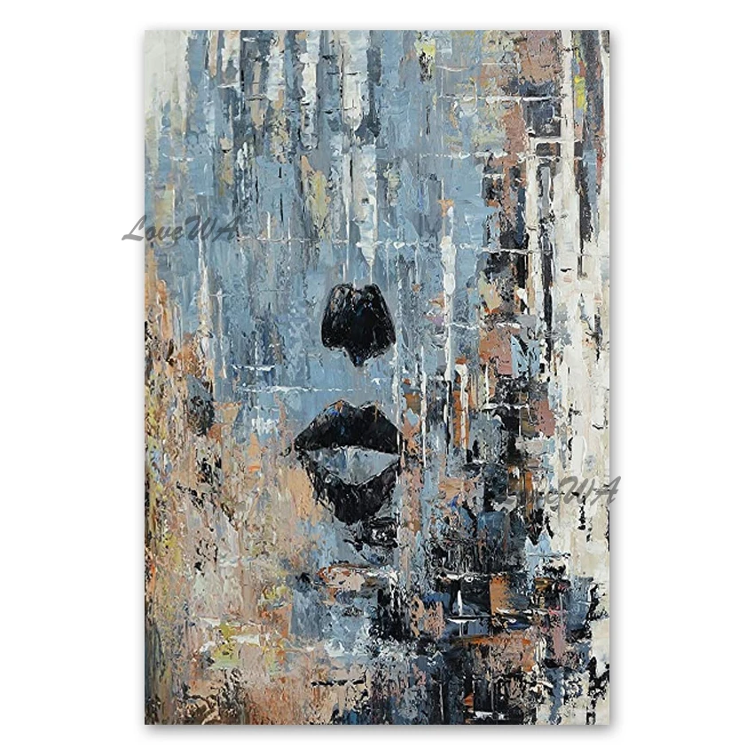 

Modern Bathroom Decoration Canvas Sexy Lady Face Picture Art Textured Oil Painting 1 Panel Wall Artwork Dropship Paintings