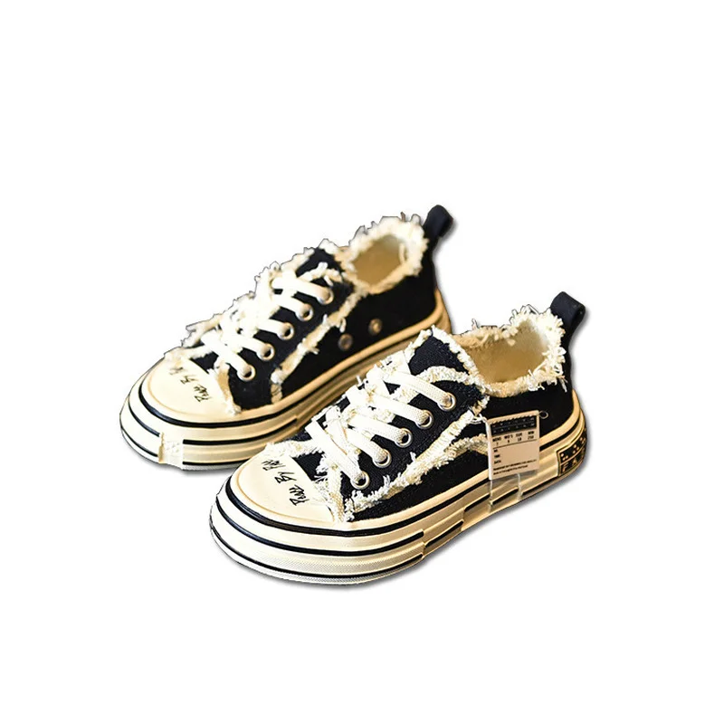 

Children's Canvas Shoes Summer Net Red Kids Breathable Casual Non-slip Wear-resistant Low-cut Boys and Girls Board Shoes CS222