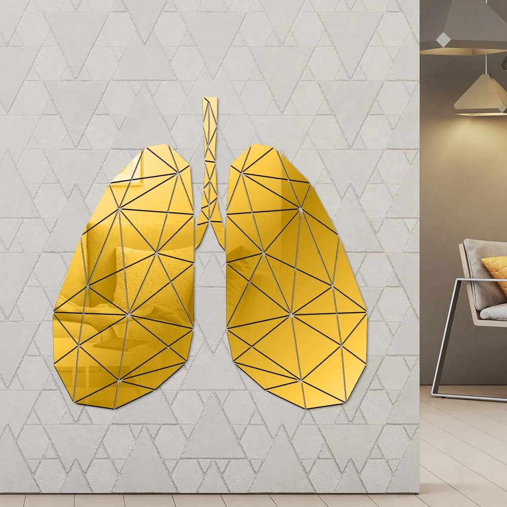 Анатомия легких акриловая зеркальная настенная художественная наклейка