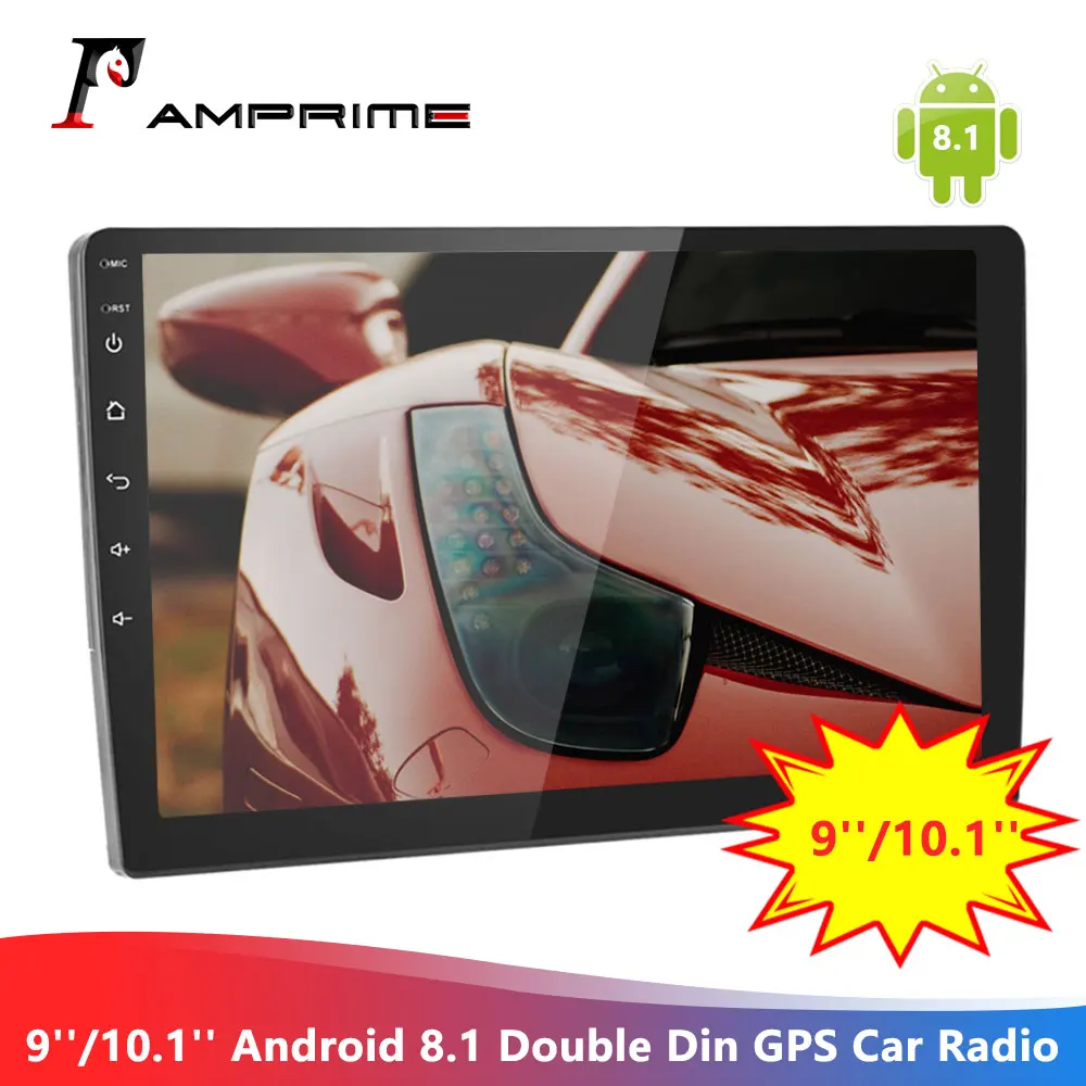 Автомагнитола AMPrime 2din на Android 9/10 1 дюйма мультимедийный проигрыватель с GPS Wi Fi без