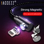 ! Магнитный кабель ACCEZZ, быстрая зарядка для iPhone X XS MAX XR 8, Магнитный зарядный кабель Micro USB Type C для Samsung S10, телефонный кабель, шнур 2 м