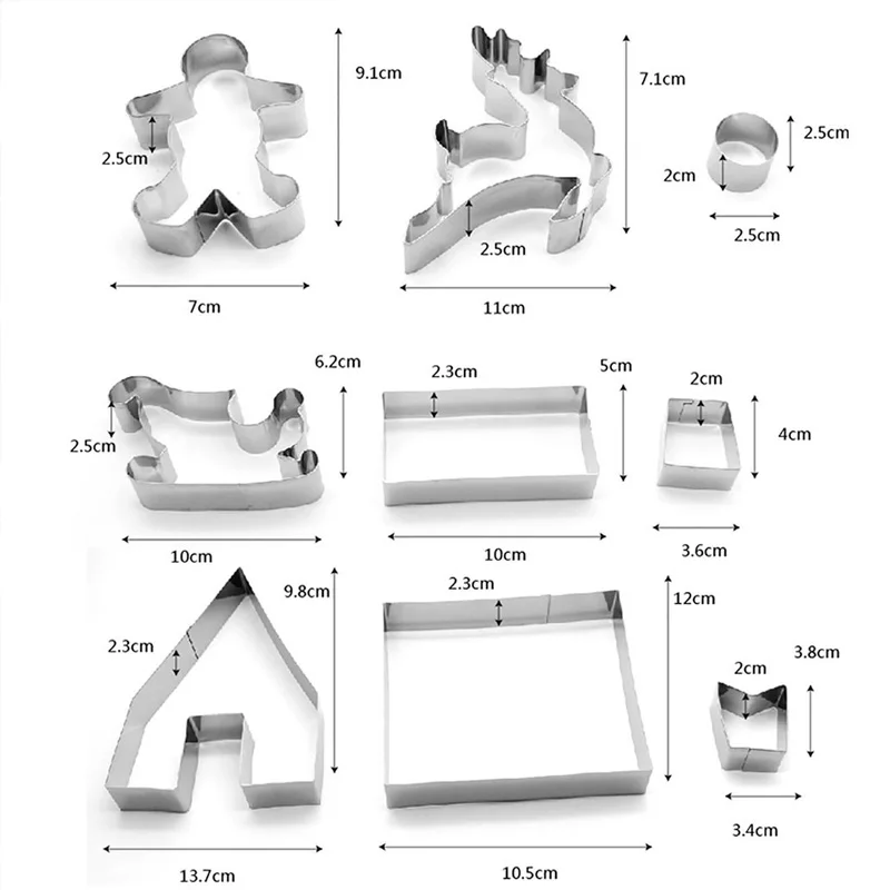 Рождественский пряничный домик форма для печенья 9 шт. нержавеющая сталь 3D лося