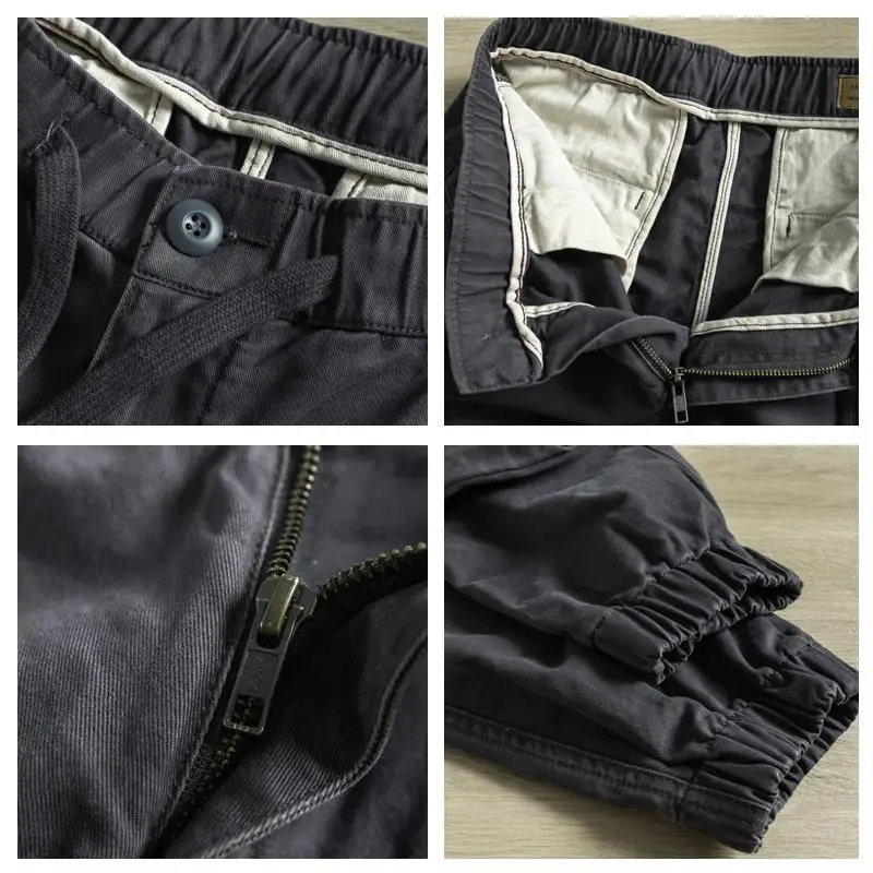 

Women's overalls, wide loose overalls, wide-leg elastic waist pants, retro foot-fastening camouflage pants, sports trousers