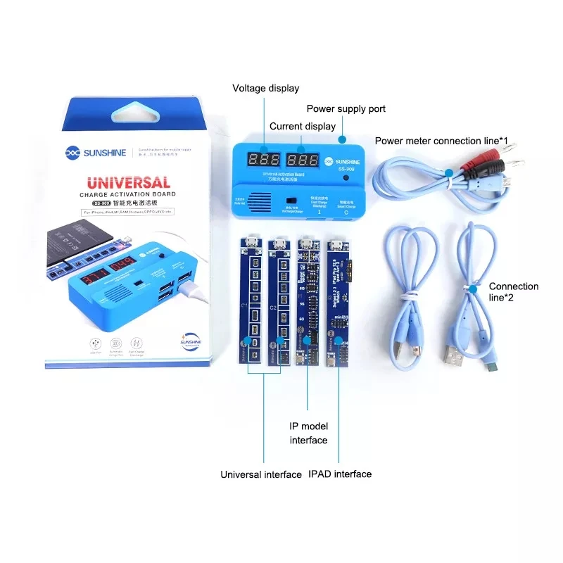 

Universal Battery Activation Circuit Board SS-909 Phone Battery Charger for IP Samsung Huawei iPad Battery Tester