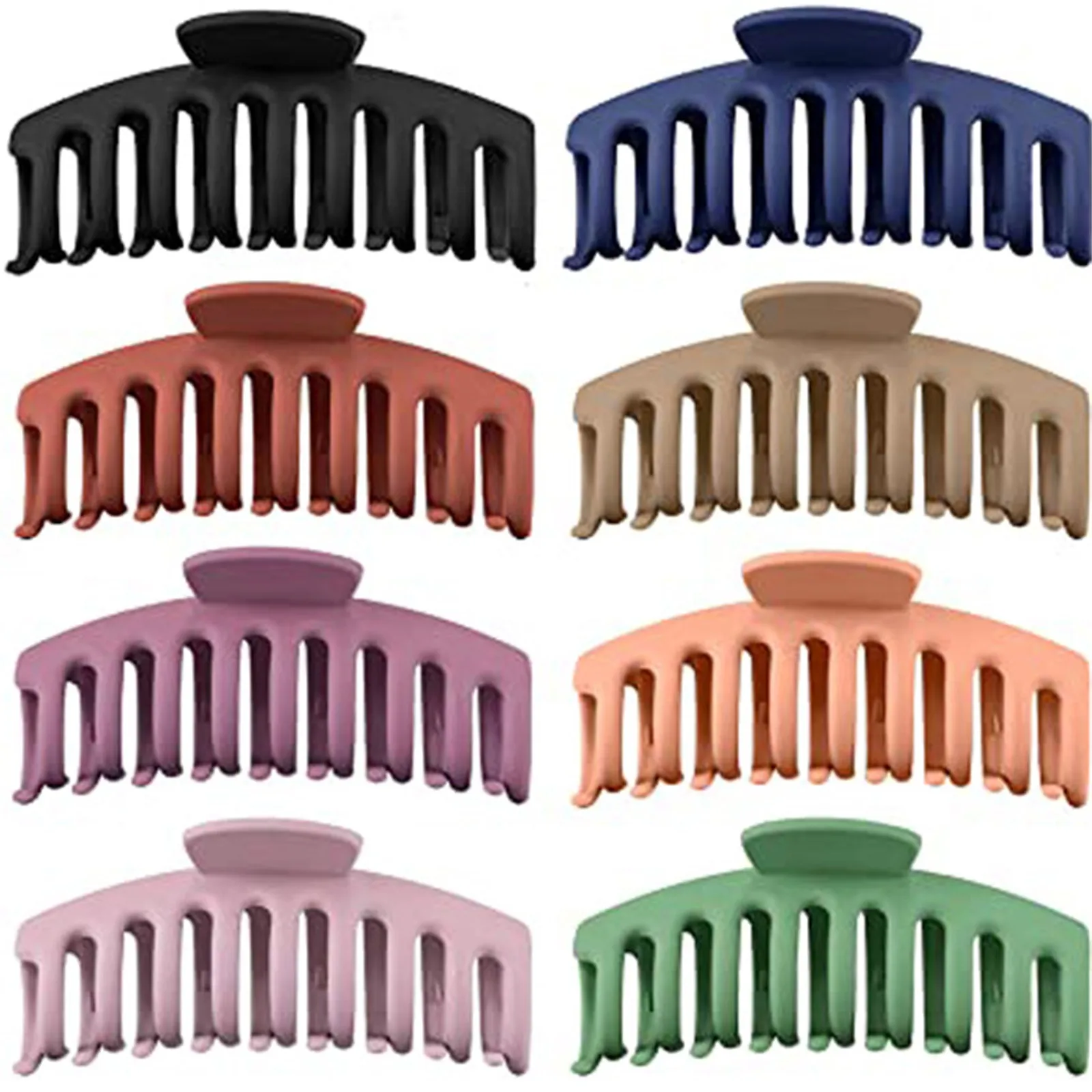 

8pc Hot Sale Solid Color Claw Clip Large Barrette Crab Hair Claws Bath Clip Ponytail Clip For Women Girls Hair Accessories Gift