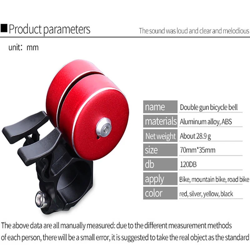

WEST BIKING Double Gun Bike Bell for Bicycle Horn Sound Alarm MTB Road Bike Handlebar Cycling Safety Rings Bell Bike Accessories