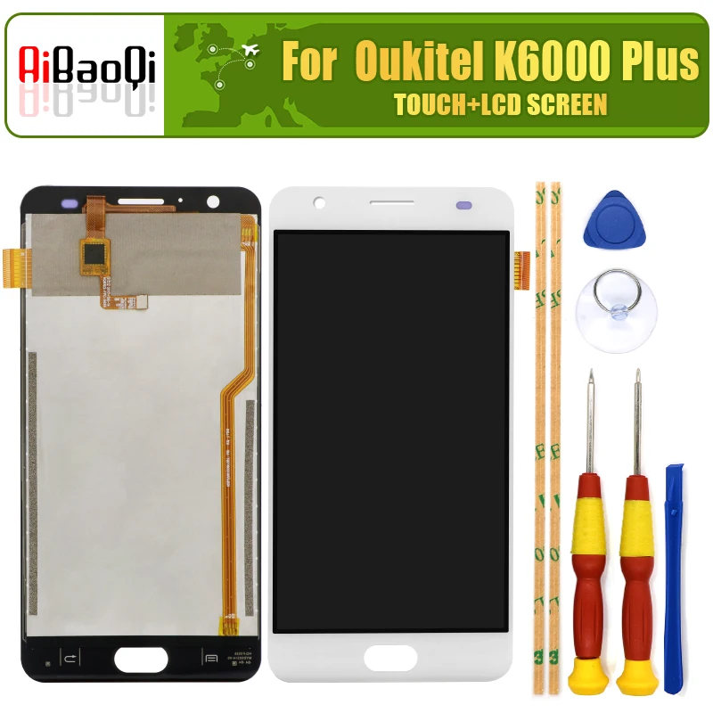 ЖК дисплей Oukitel K6000 Plus 5 дюйма дигитайзер сенсорного экрана в сборе Замена +
