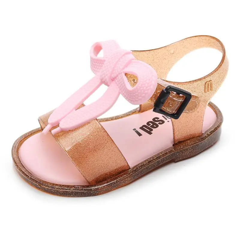 

Mini Melissa Mickey Bow Shoes 2021 New Summer Girls Jelly Shoe Princess Non-slip Kids Beach Sandal Toddler Sandals Princess