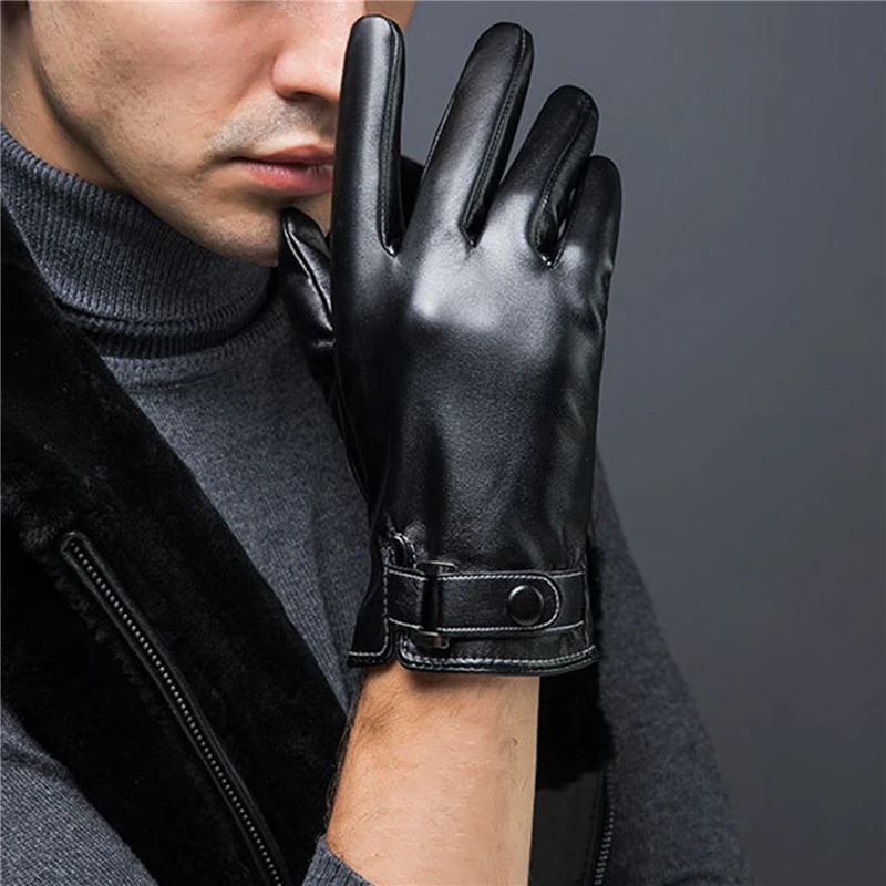 

2022 Waterproof Anti-Slip Breathable Gloves Full Finger Durable Cycling Gloves Fashion Men's PU Leather Sheepskin Gloves