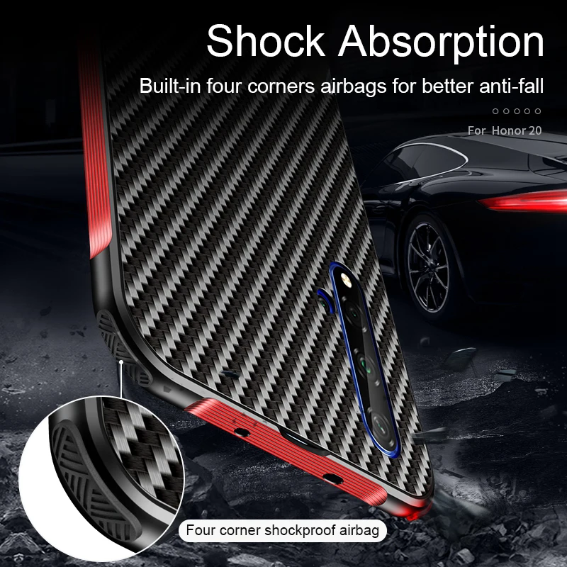 for Huawei Honor 20 Pro Honor20 Case Metal Frame Bumper Aluminum Alloy Protection Cover Military-Grade Armor Carbon Fiber |