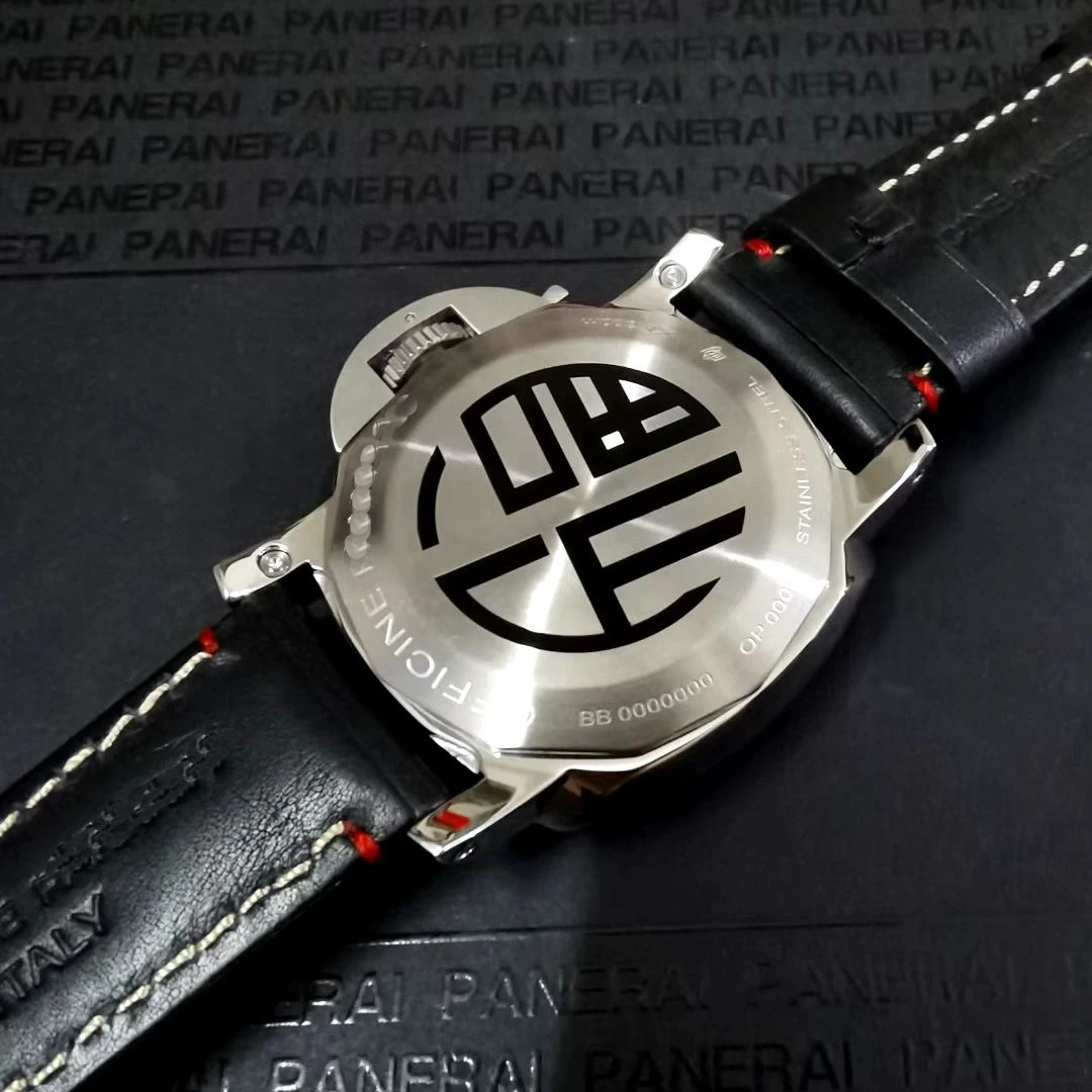 

44mm Luxury Brand New Men Automatic Mechanical Sapphire Stainless Steel Silver Black Leather 1950 ACCIAIO 3 days Luminous Watch