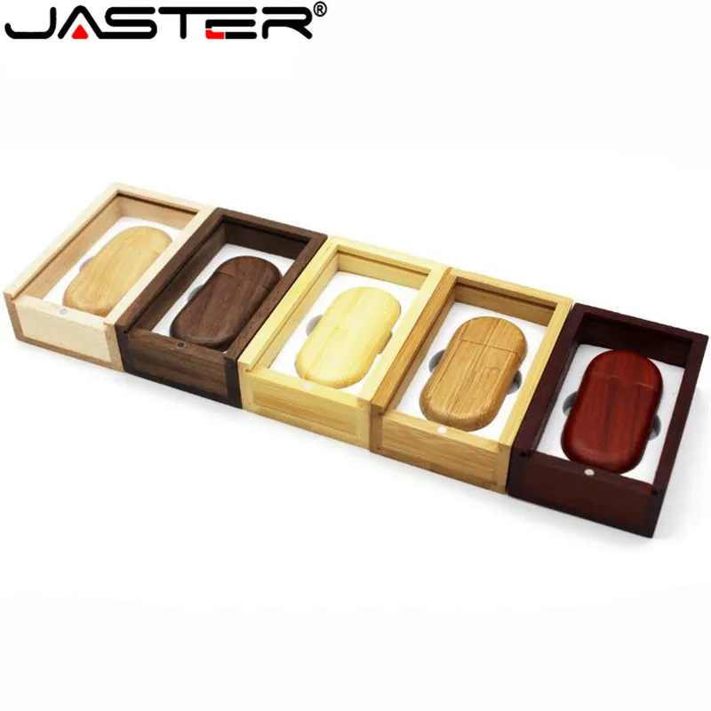 JASTER деревянный USB с коробкой 2 0 флэш-накопитель лазерной гравировкой деревянные