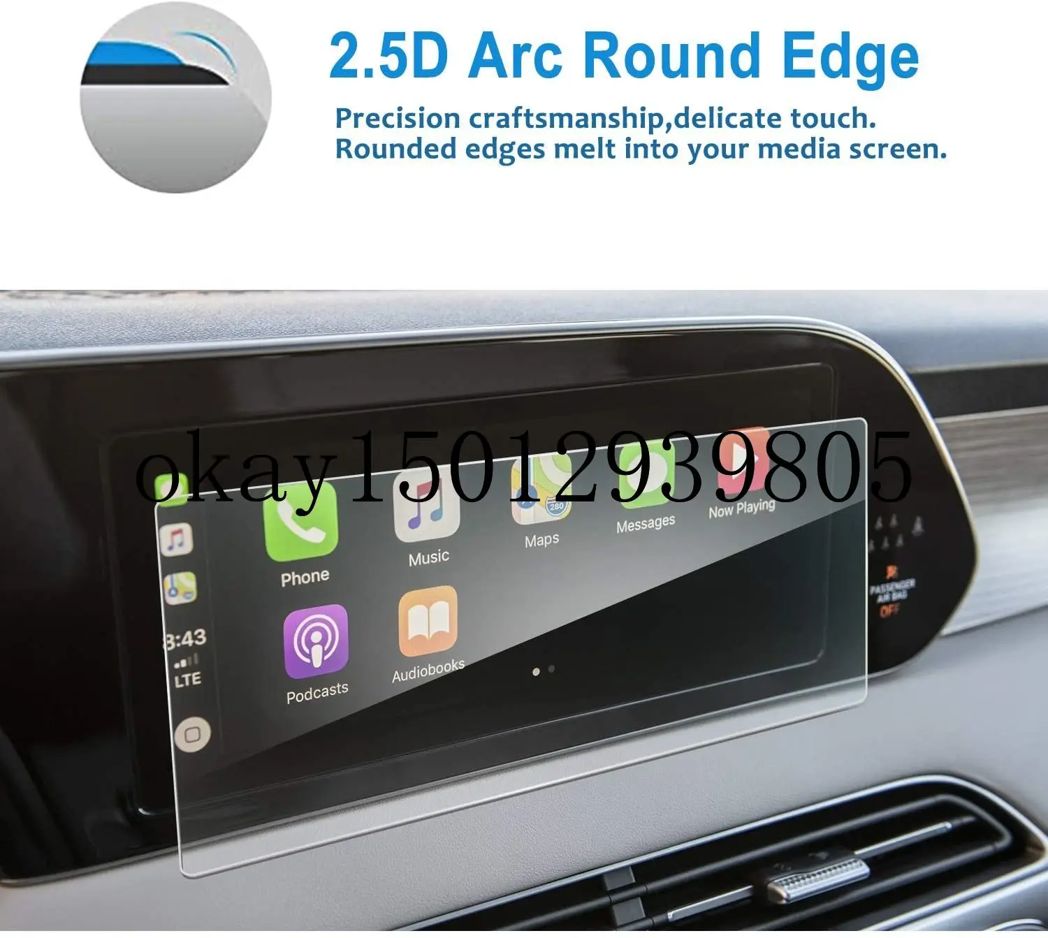 Car Navigation Screen Protector for Palisade 2020+ 10.25-inch 2019+ Tempered Glass 9H Hardness Scratch-Resistant | Автомобили и