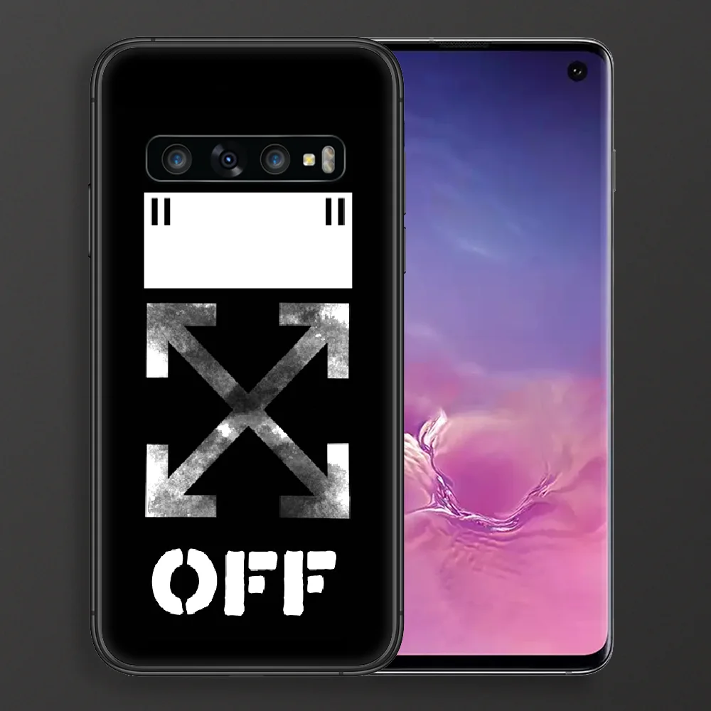 

Off Ow Luxury brand whites Phone case For Samsung Galaxy Note S 8 9 10 20 Plus E Lite Uitra black hoesjes silicone bumper luxury
