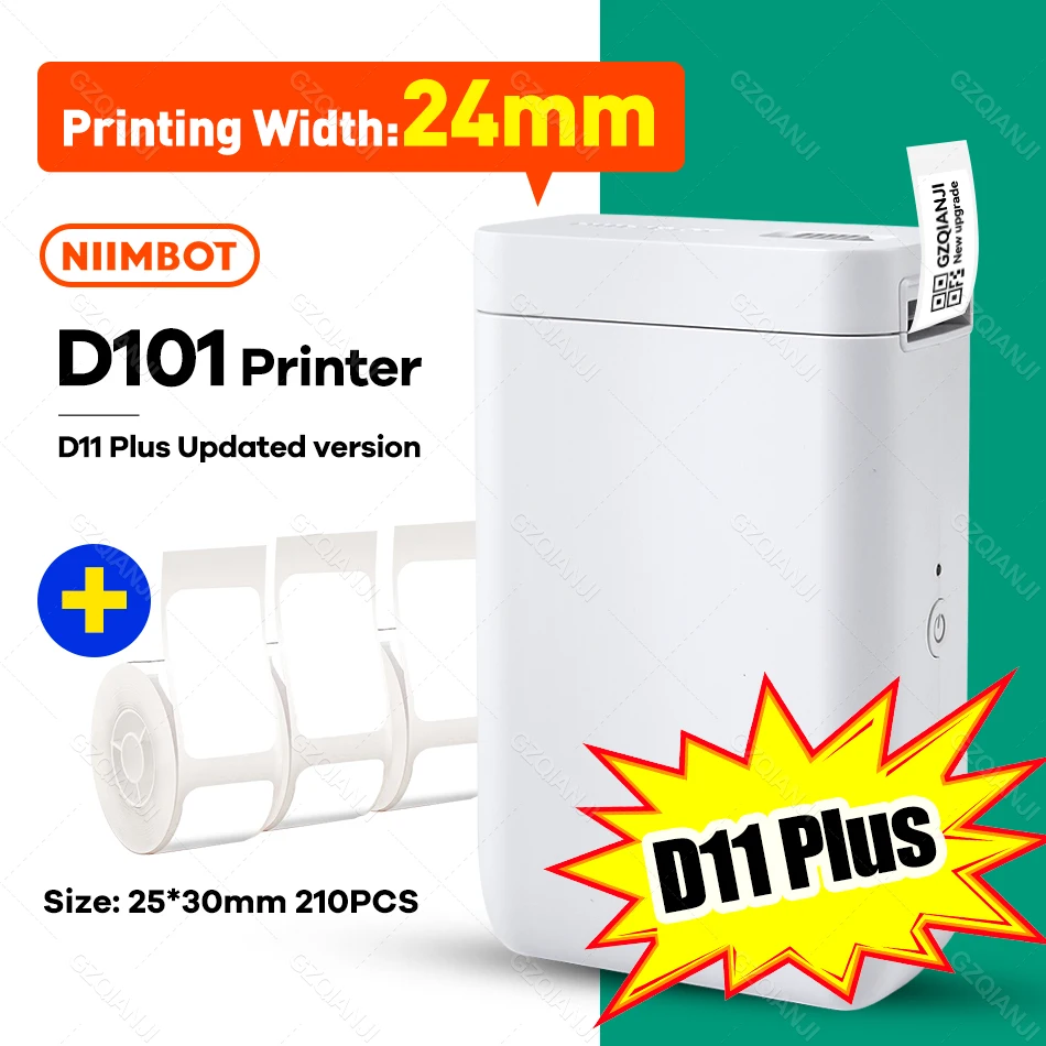 Новинка 2021 принтер Niimbot D101 D11 Plus для термальных этикеток стикеров без чернил
