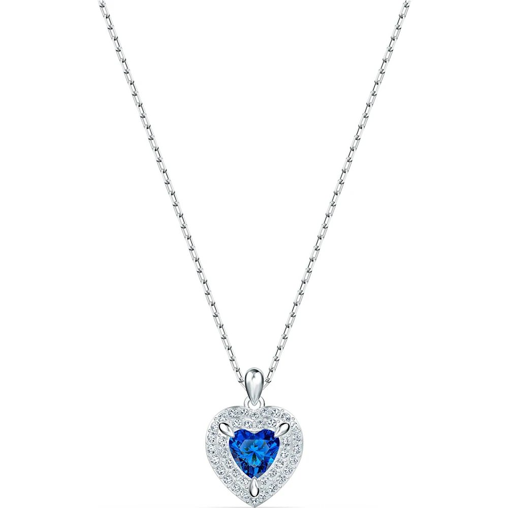 

2020 Fashion New Luxury Exquisite Heart-shaped Anniversary, One Blue Woman Necklace for Wife Memorial Birthday Wedding Gift