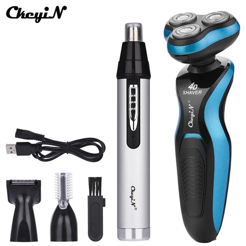 4D Floating Electric Shaver Professional Beard Trimmer Ear Eyebrow Nose Hair Trimmer Men Shaving Razor Face Care Grooming Set 31
