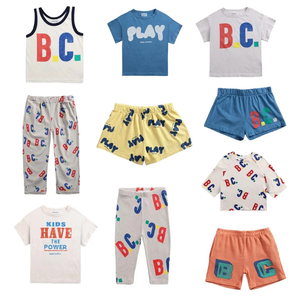 Комплект из футболки и шортов для малышей летние детские девочек мальчиков брюки