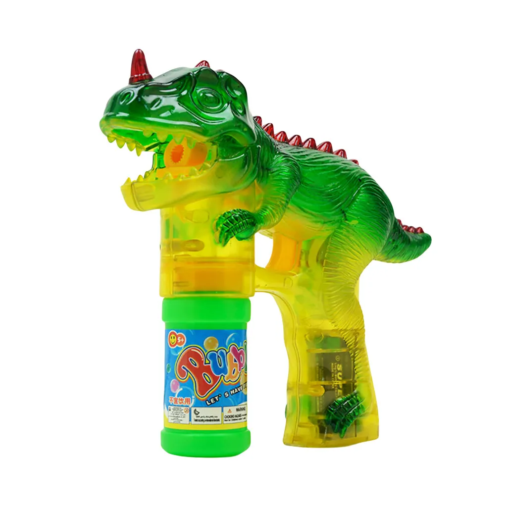 Динозавр пузыри стрелковый пистолет загорается выдувальщик пузырьков с
