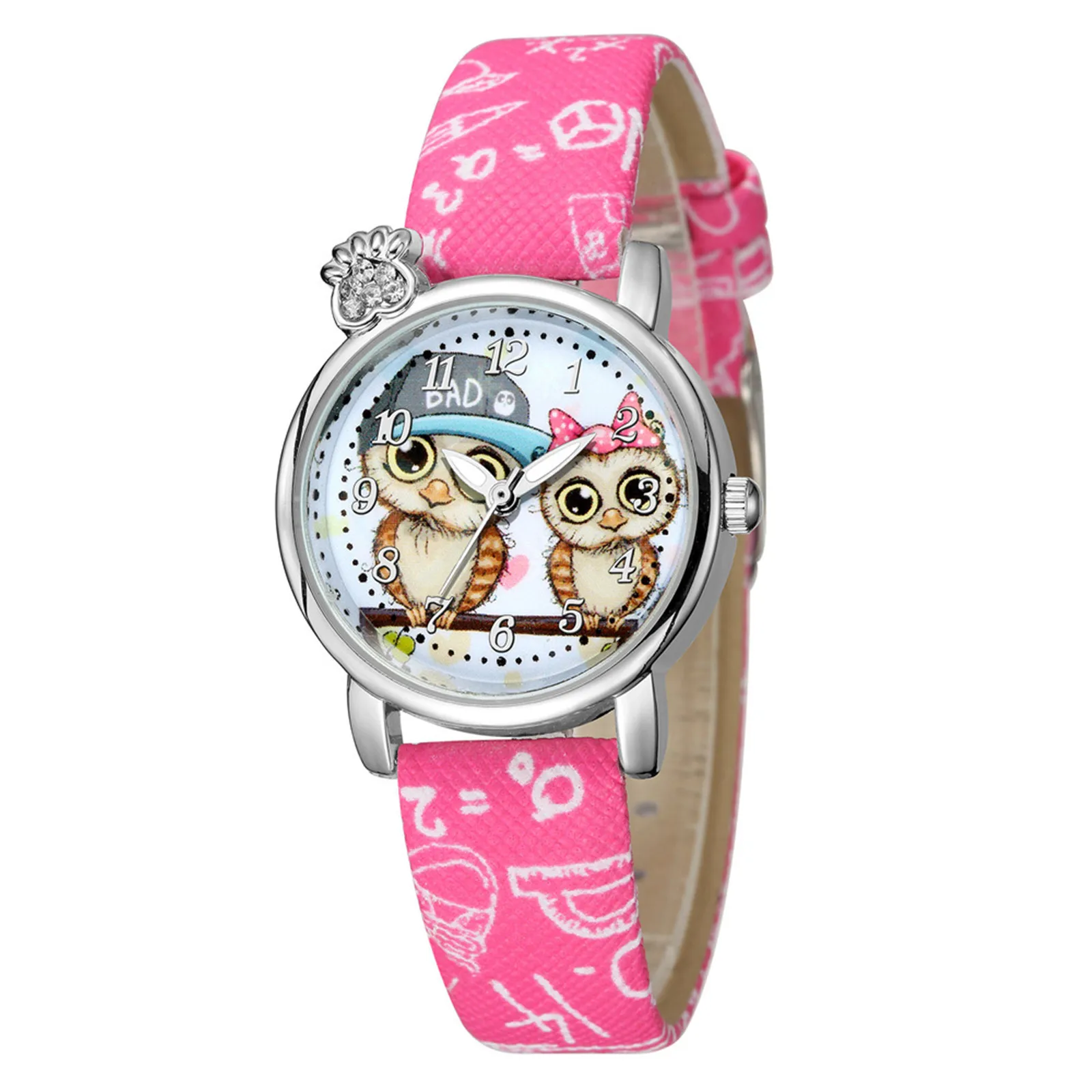 

Fashion Cartoons buckle Dazzling Child Mesh Belt Watch Casual Alloy Rubber Watch Quartz Wristwatch Gifts