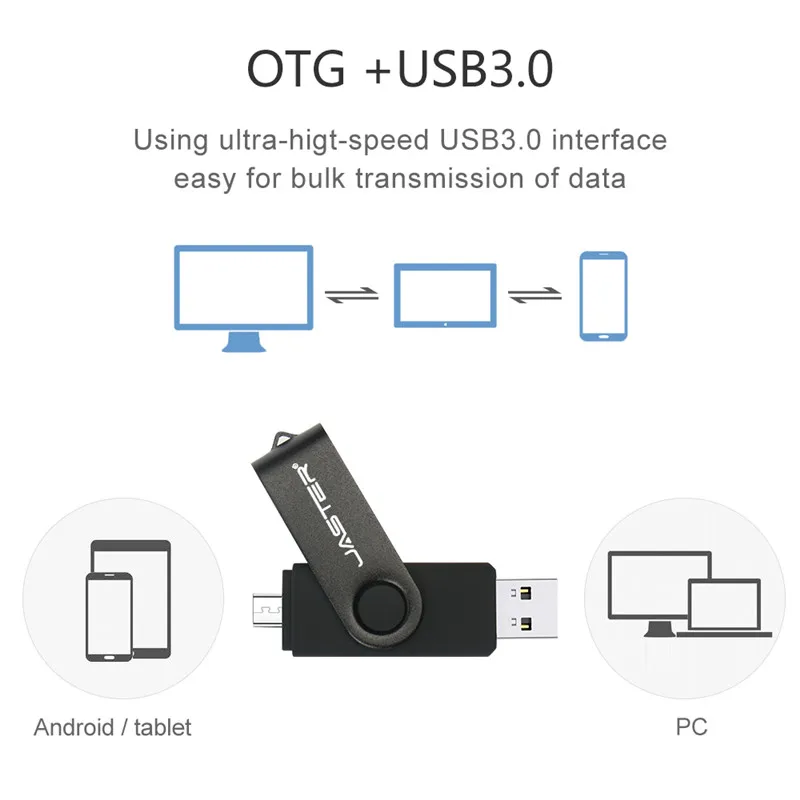 Высокоскоростной USB накопитель JASTER 3 0 флеш OTG для телефона/планшета 64 ГБ 32 16 8