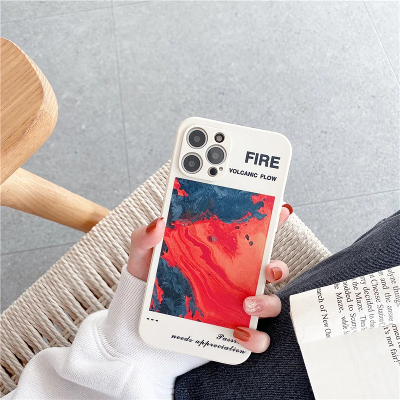 Чехол для телефона с вулканическим потоком iPhone 11 12 Pro Max 7 8 Plus X XR XS SE 2020