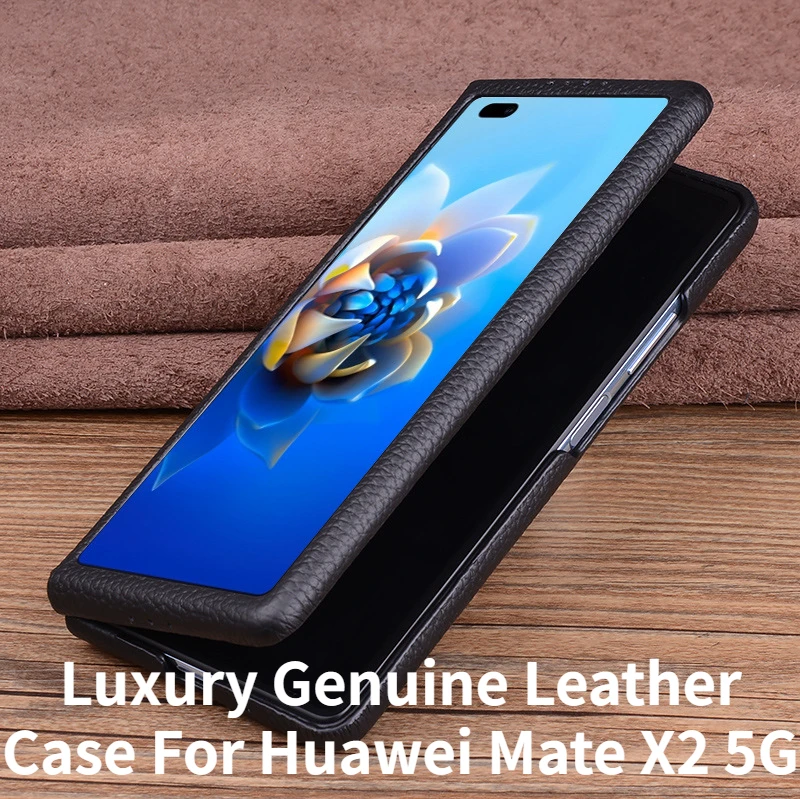 

Handmade Luxury All Inclusive Back And Front Genuine Leather Flip Case For Huawei Mate X2 Case For Huawei Mate X2 5G Phone Case