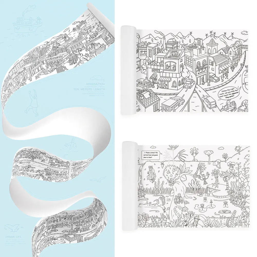 

Drawing Toys Coloring Poster Kids Super Painter 10m Long Drawing Paper Giant Paper Table Board Toys /Paper For Kids Gifts