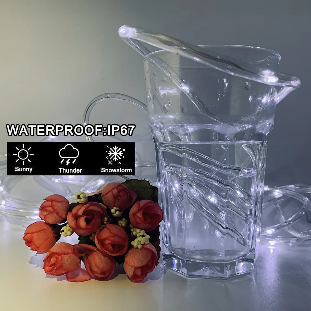 Светодиодная гирлянда с медным проводом праздничное освещение сказочное для