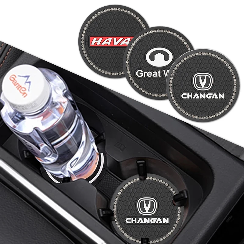

1pcs Non-slip Car Water Coaster Diamond Rhinestone Rubber Mat for Great Wall Poer 2021 M4 Voleex C30 Pao Havals H3 Wingle 5 6 H3