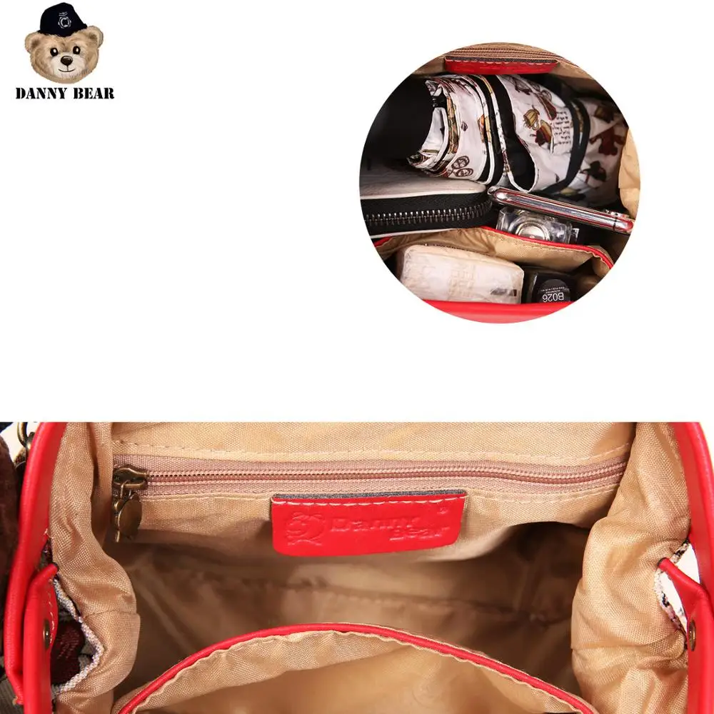 

Danny Bear Street Women Cute Casual Bag Crossbody Handbag Vintage Bear Print Zipper Fashion Bag DMB9115057-201R