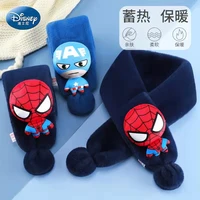 disney marvel children winter scarf for boys outdoor wind proof thickening keep warm knitted scarves spider man christmas gifts