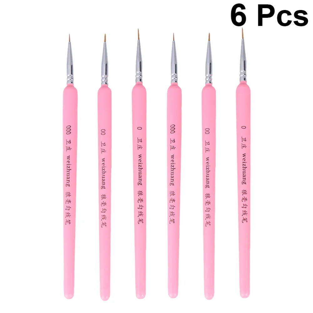 

6Pcs Wolf Hair Tip Brushes Professional Detail Paint Brush Fine Detailing Painting Drawing Brushes)