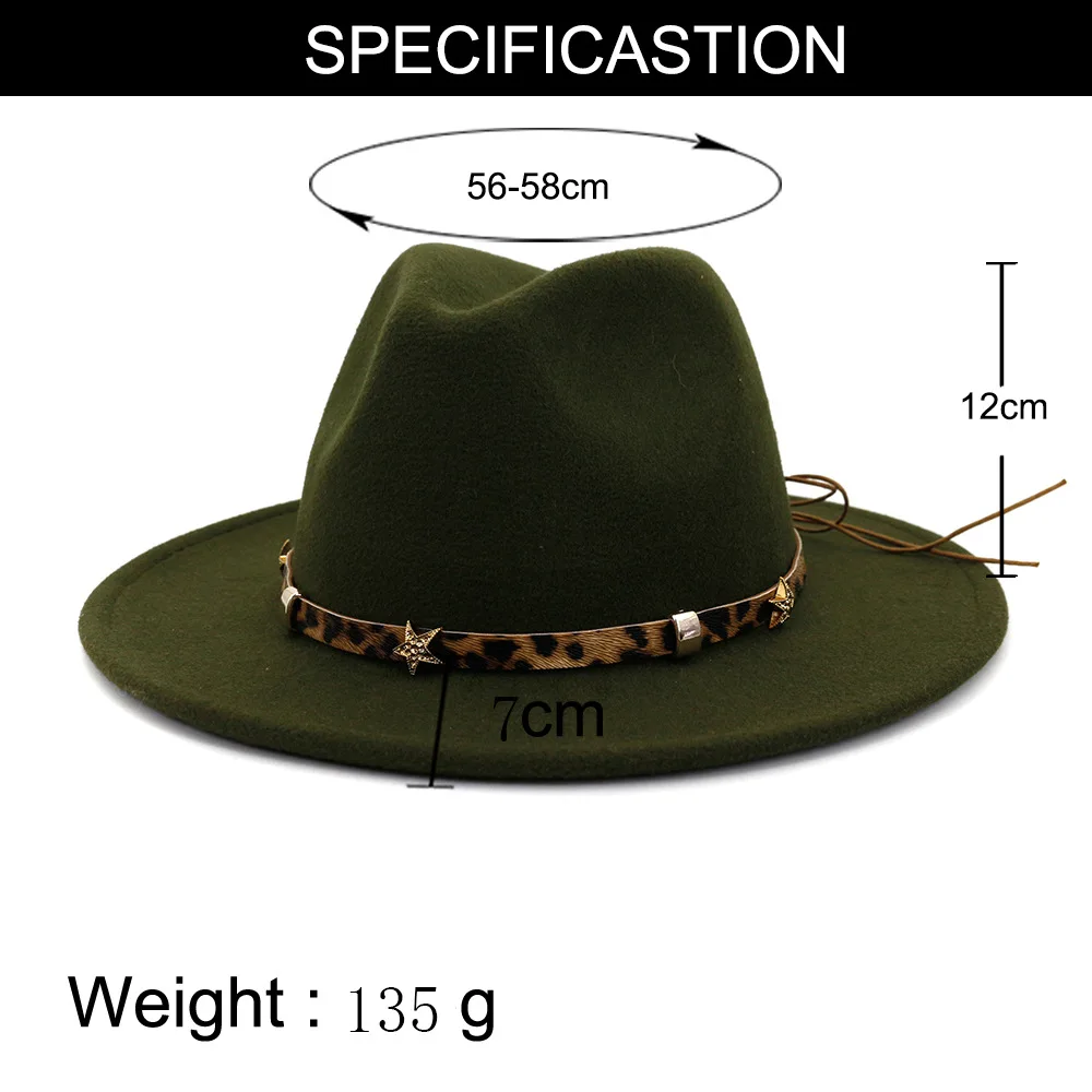 FS женская черная фетровая шляпа из шерсти с леопардовым принтом бантом на поясе