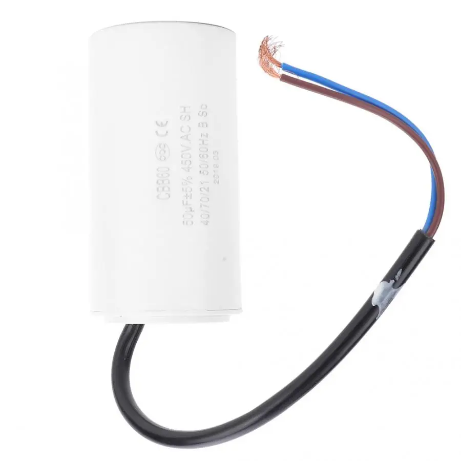 CBB60 пусковой конденсатор двигателя 450V 50 мкФ с алюминиевой крышкой провод Рабочий