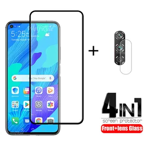 4 in 1 tempered glass for huawei nova 5t glass full cover glue screen protector for huawei nova 5t phone glass film nova 5t 5 t free global shipping