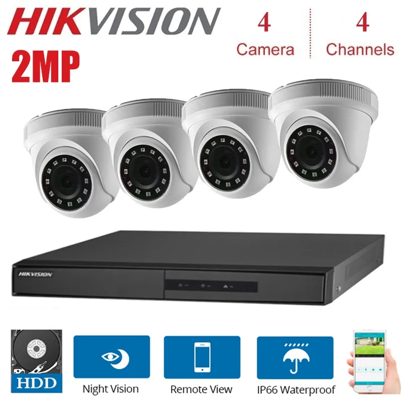 HIKVISION английская версия DS-7204HGHI-F1/N 1080P и DS-2CE56D0T-IRF 4CH комплекты с HDD опционально
