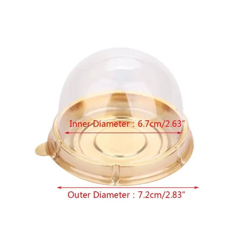 

50 Pack Mini Round Plastic Moon Cake Box Muffins Box Cookies Muffins Dome Box Wedding Birthday Gift Box (80g,Black)