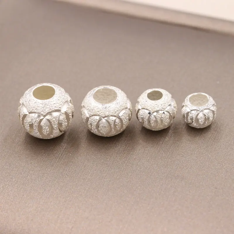 2 шт настоящий чистый твердый 925 пробы серебряный круглый шар кулон разделитель