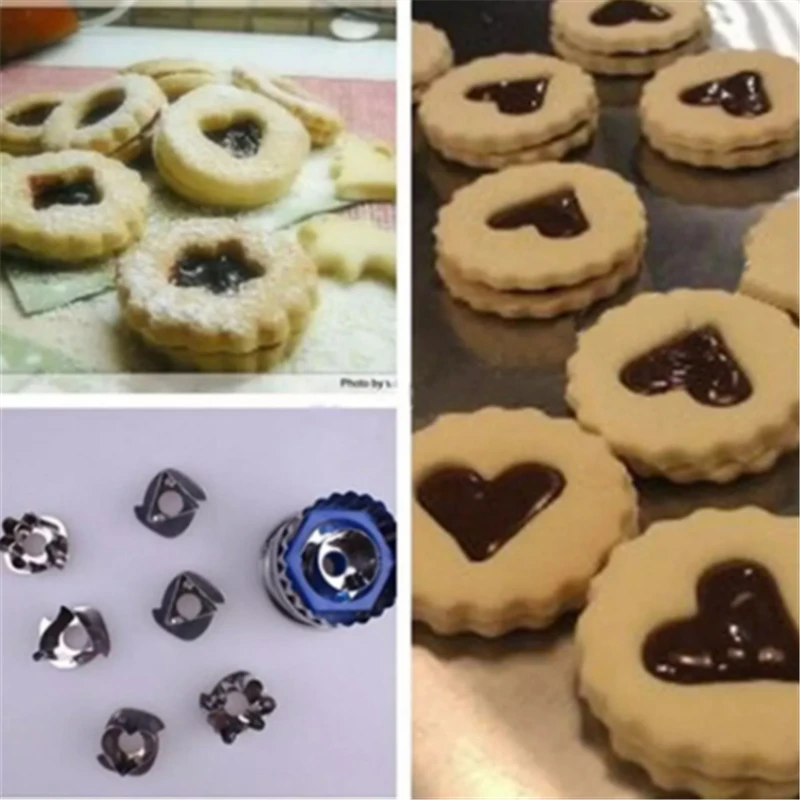 

7pc / Set Baking Molds Cookie Cutters Set Stainless Steel Cookie Biscuit Cutters Eco-Friendly Cake Fondant Mold DIY Mold Tools