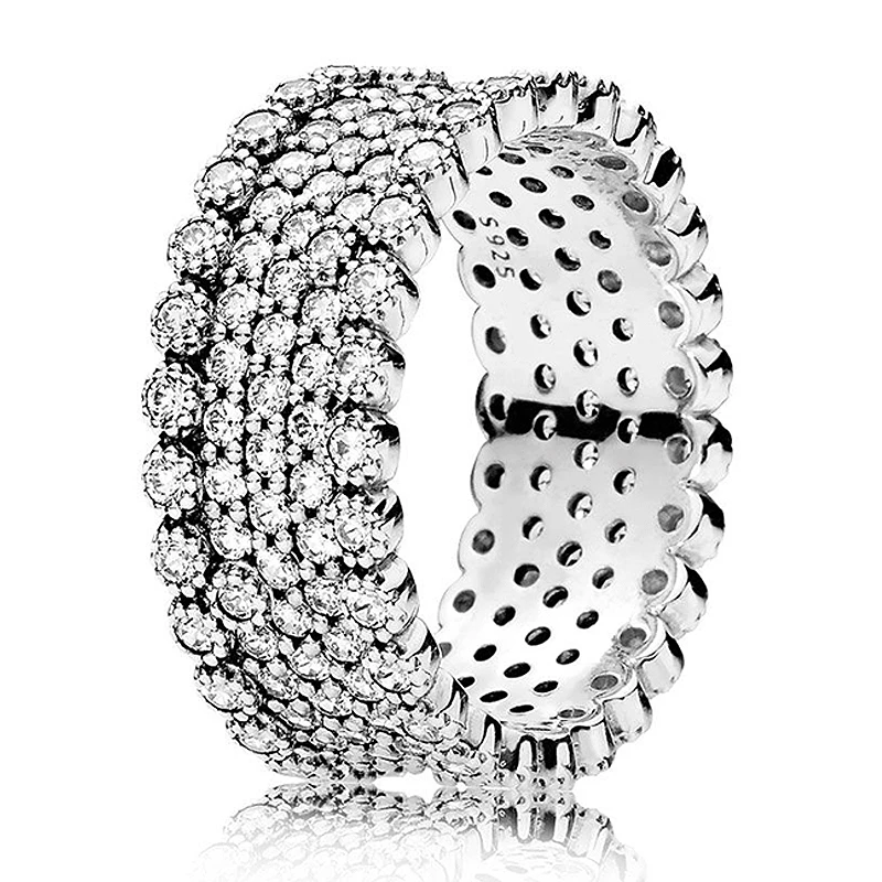 Original Lavish Sparkle With Crystal Rings For Women 925 Sterling Ring Party Gift Europe Jewelry